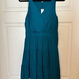 Elegant Teal Sleeveless Dress - Small
